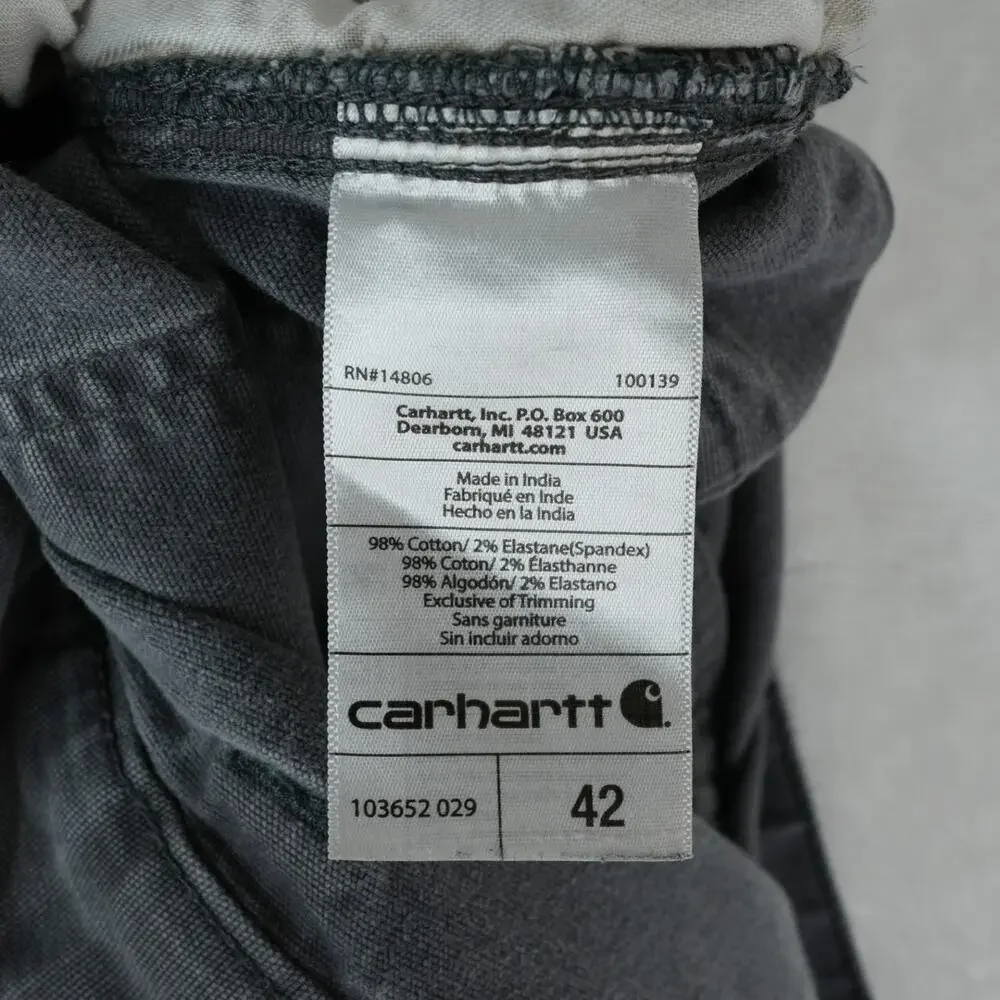 Carhartt Shorts Mens‎ 42x10 Gray Stained Workwear Cargo Utility Carpenter 103652